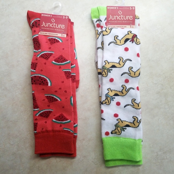 Juncture Accessories - Novelty Socks Bundle Knee High Women's Size 5-9